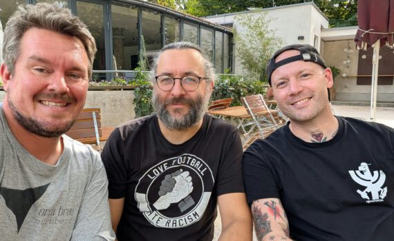Drei Menschen: Felix von orca brau, Biersommelier Steffen und Rondell-Betreiber Michel